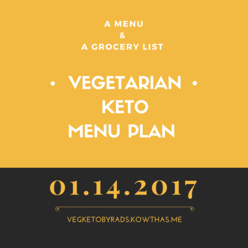 Menu Plan Keto vegetarian january 14
