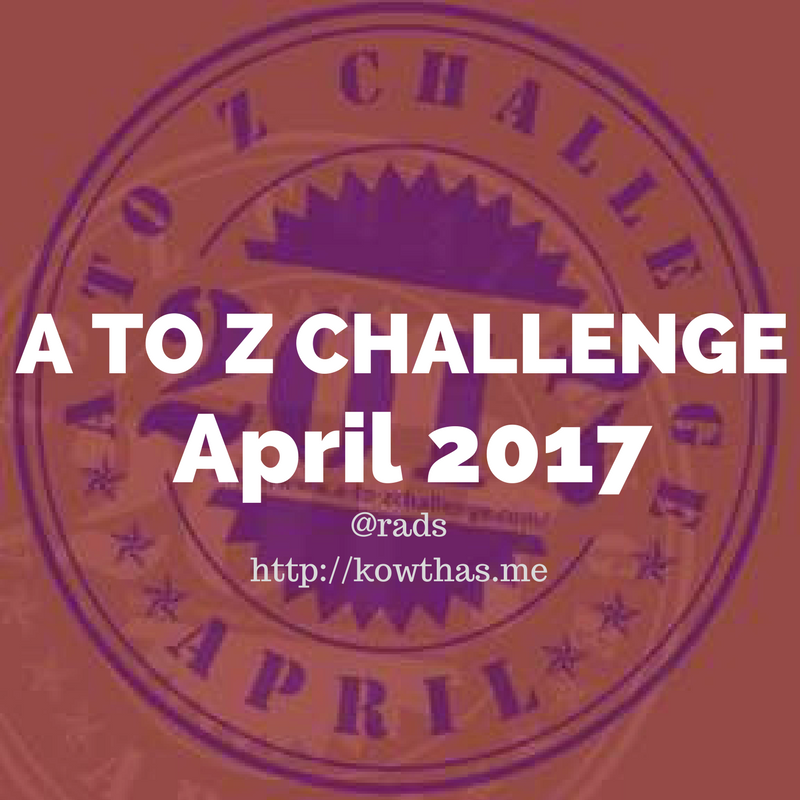 a to z challenge blogathon blogger rads