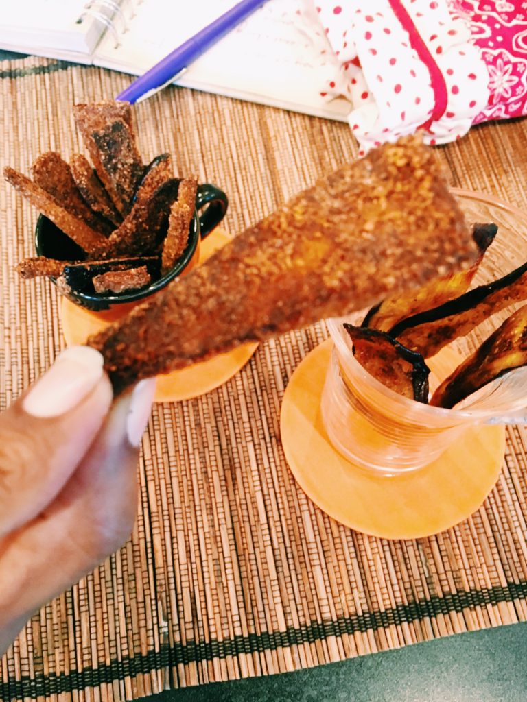 Eggplant fries and chips, keto 