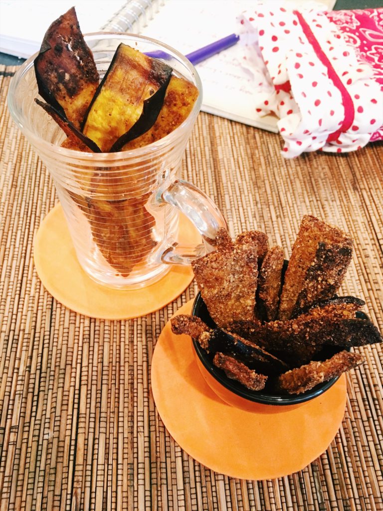 Eggplant fries and chips, keto 