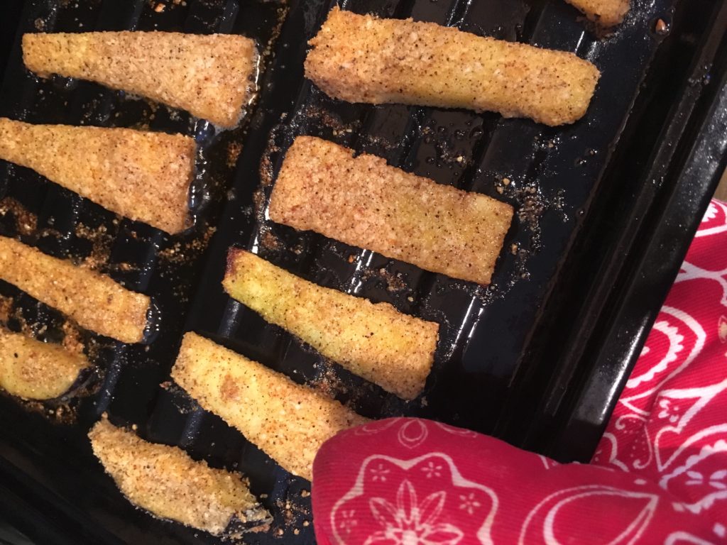 Eggplant fries and chips, keto 