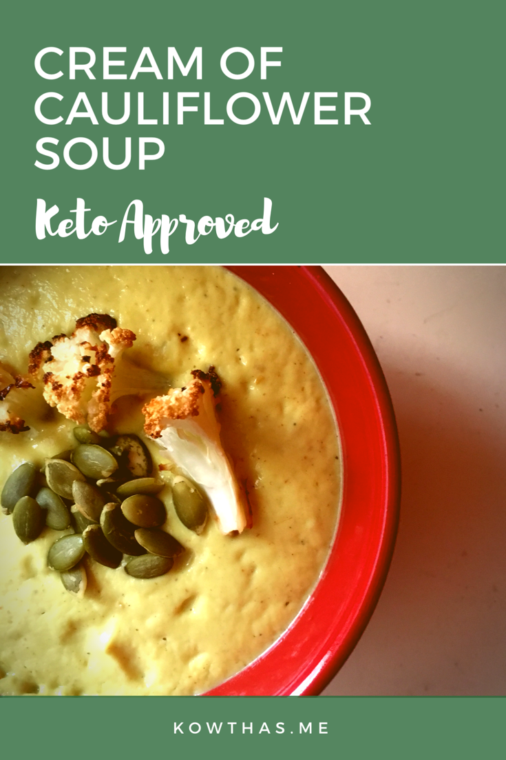 Cream Of Cauliflower soup that's both hearty, easy to make and is fully keto approved. Low Carb and High Fat using coconut milk! Just two ingredients if you will and you have a full meal. Cauliflower, Coconut milk, and one blender! 