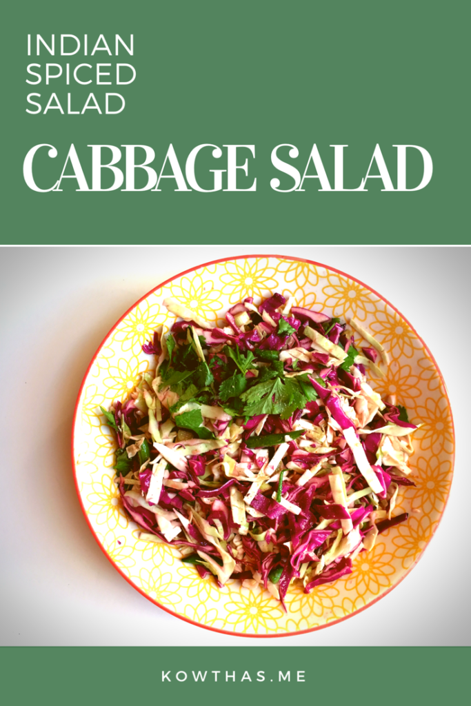 Cabbage Salad is a perfect Keto/Low Carb one bowl meal. Spice it with Indian spices and it takes the taste up a notch. Recipe included. 