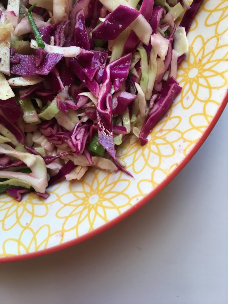 Cabbage Salad is a perfect Keto/Low Carb one bowl meal. Spice it with Indian spices and it takes the taste up a notch. Recipe included.